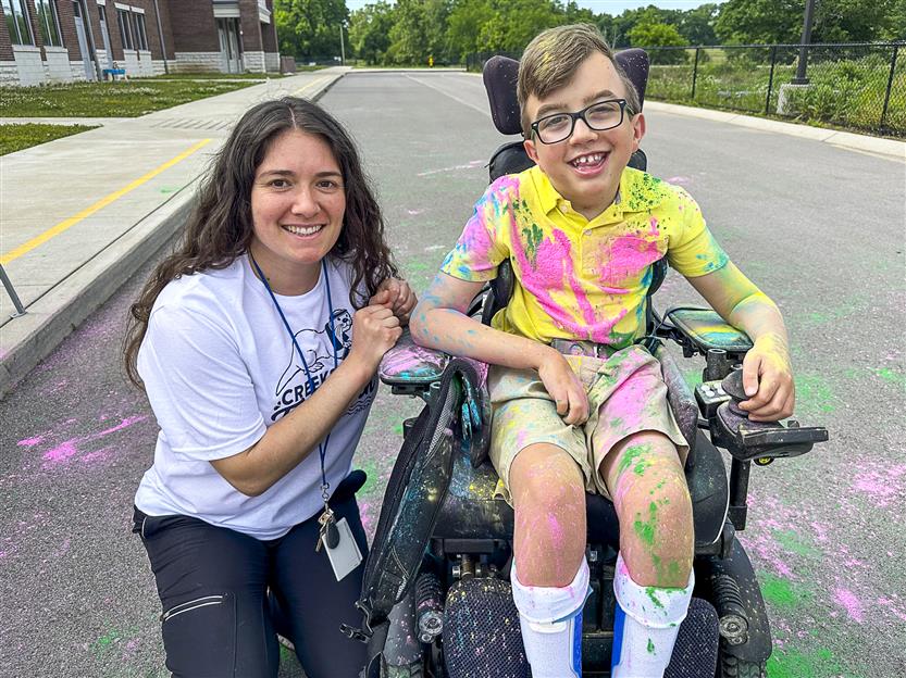 Elementary students enjoy time outside